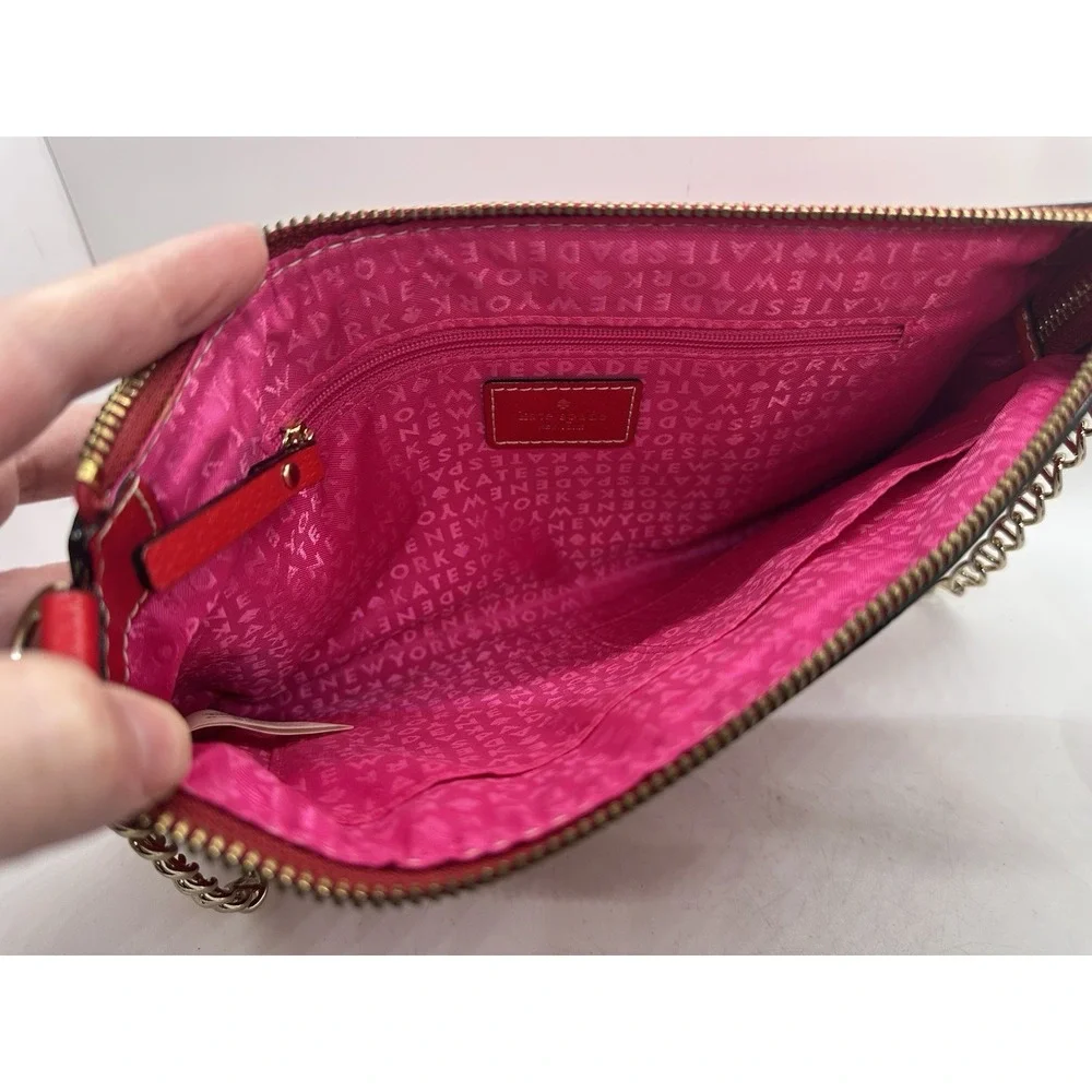 Kate Spade Wellesley Byrd Pink Leather Chain Shoulder Bag Purse Handbag